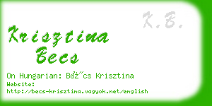 krisztina becs business card